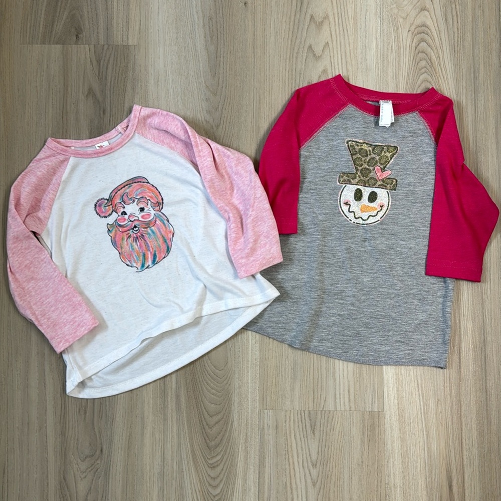 ⭐️Toddler Girl Christmas Shirts - Size S/3T⭐️